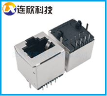 RJ45連接器180度插板無燈 RJ45直插接口后二腳